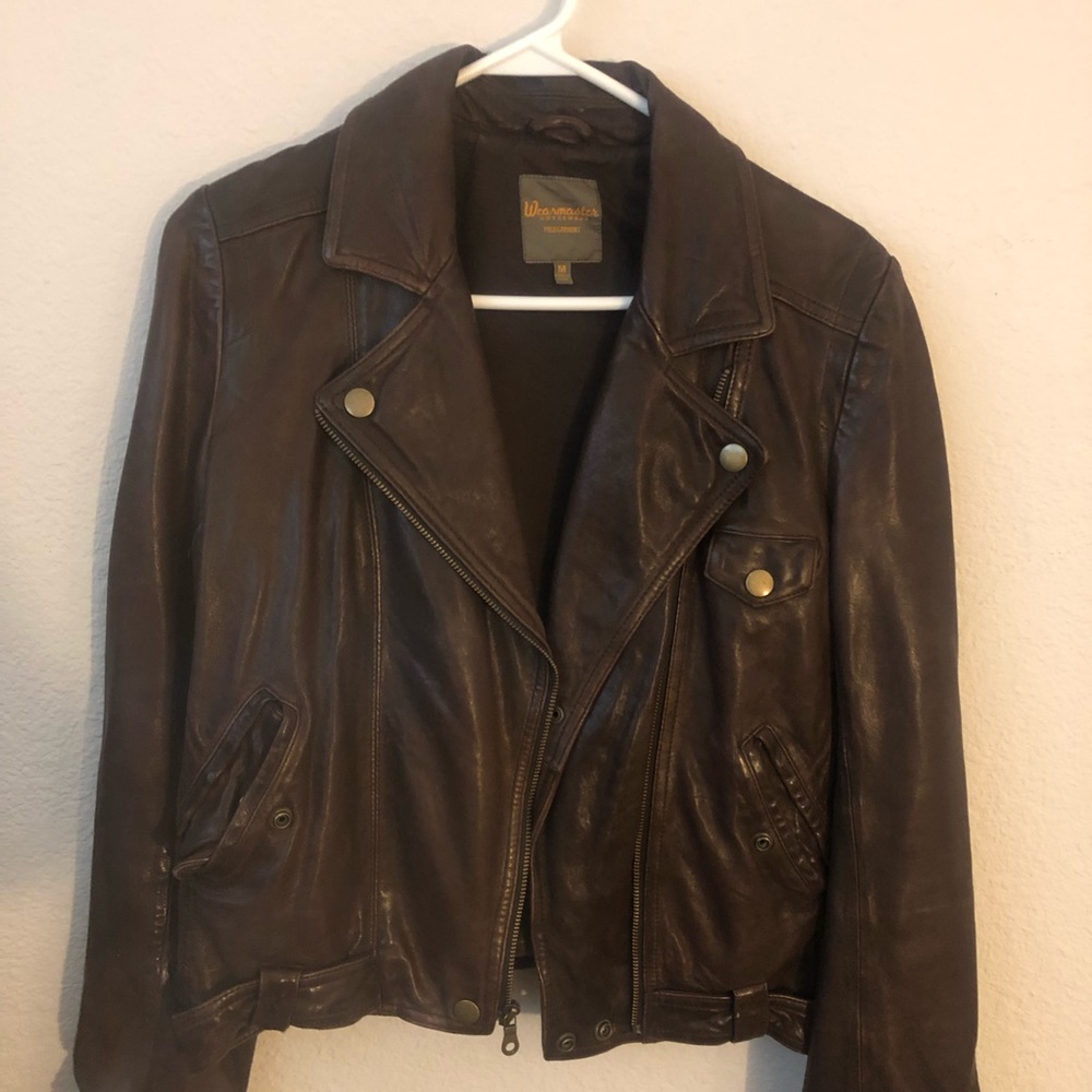 Madewell Wearmaster Brown Leather Jacket, M